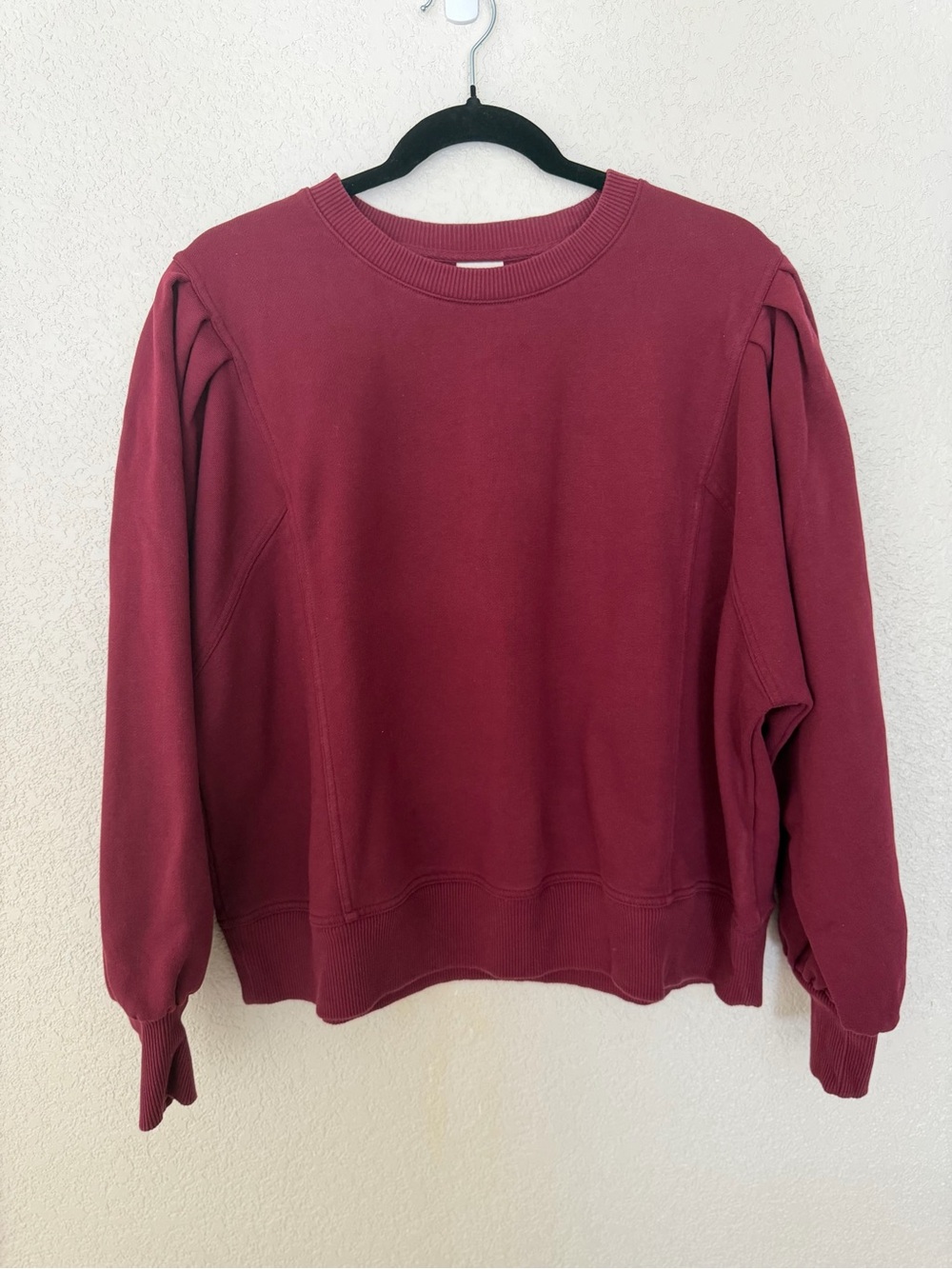 A New Day (Target) Burgundy Puff Sleeve Sweatshirt Women’s XL